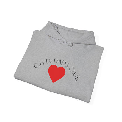 CHD Dads Club Hoodie — Minimal Heart Pullover for New & Expecting Fathers