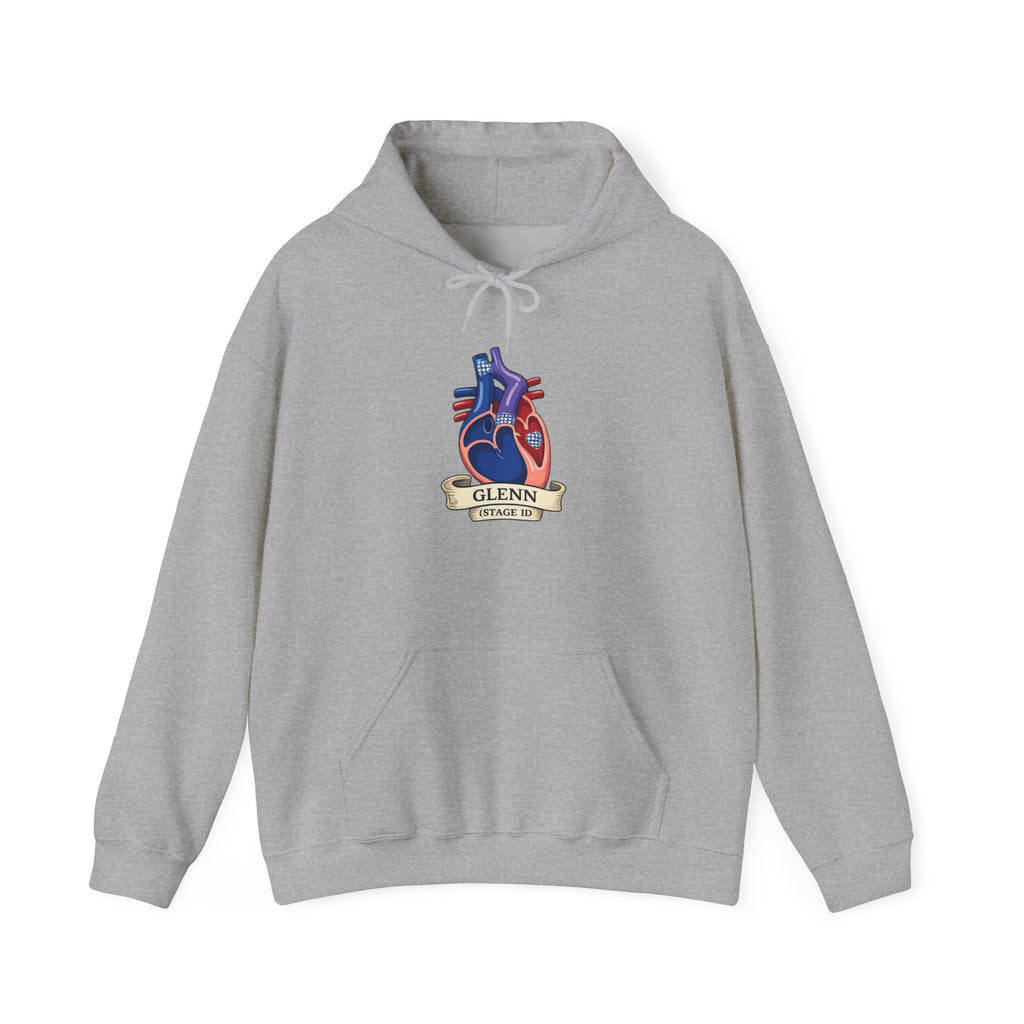 Anatomical Heart Hoodie — 'GLENN' Banner Vintage Tattoo Sweatshirt