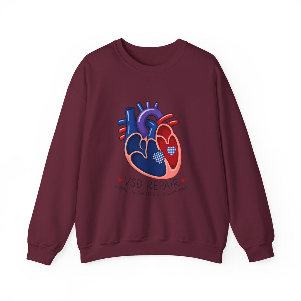 VSD Repair Heart Crewneck Sweatshirt — Congenital Heart Defect Awareness