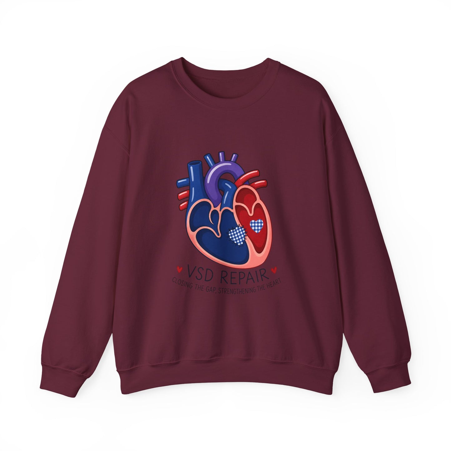 VSD Repair Heart Crewneck Sweatshirt — Congenital Heart Defect Awareness