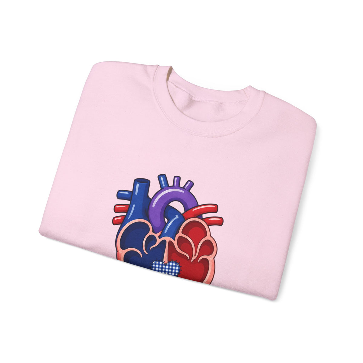 Bivent Heart Anatomy Sweatshirt — Bi Pride ‘Two Sides, One Strong Heart’ Crewneck