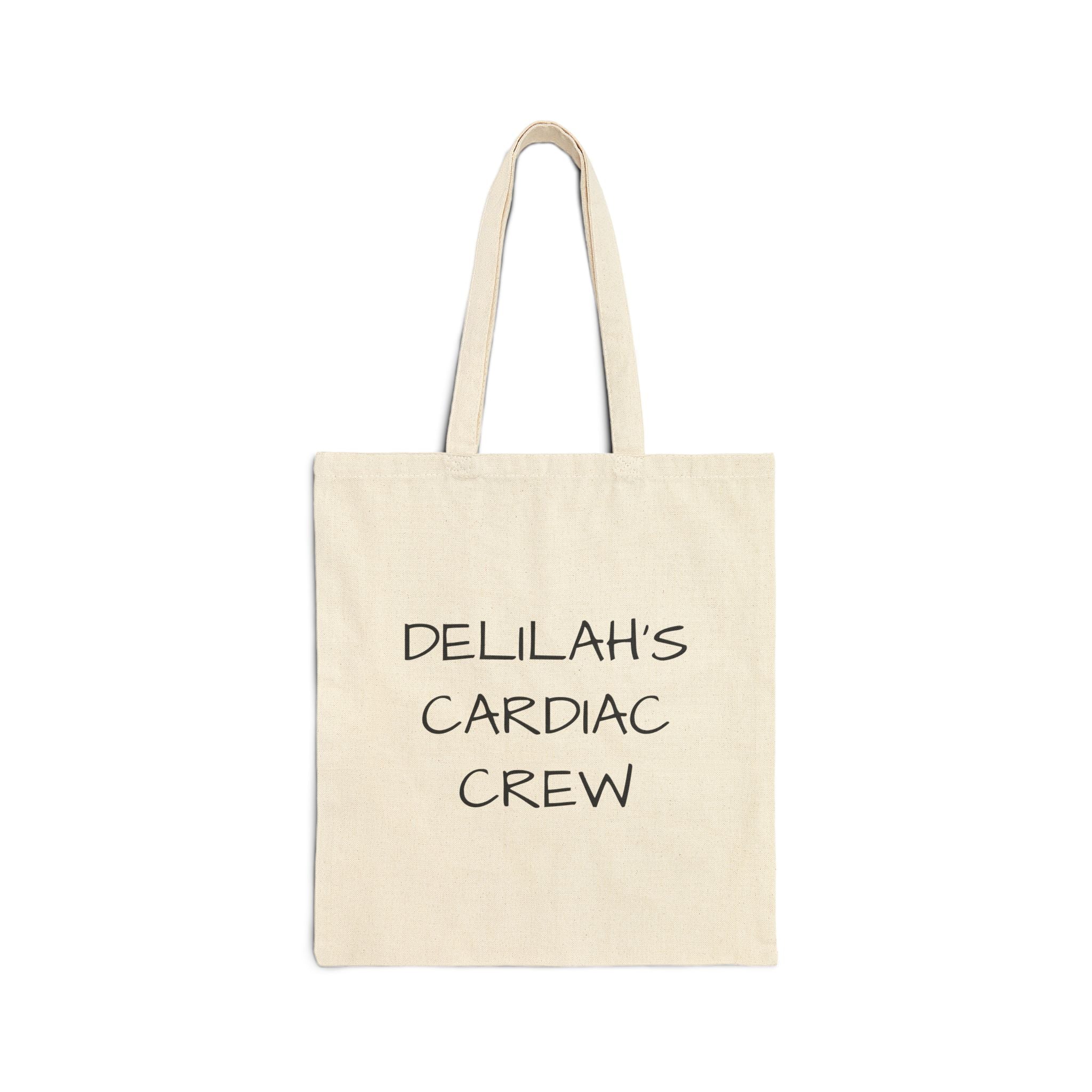 Custom Name 'Delilah's Cardiac Crew' Canvas Tote Bag