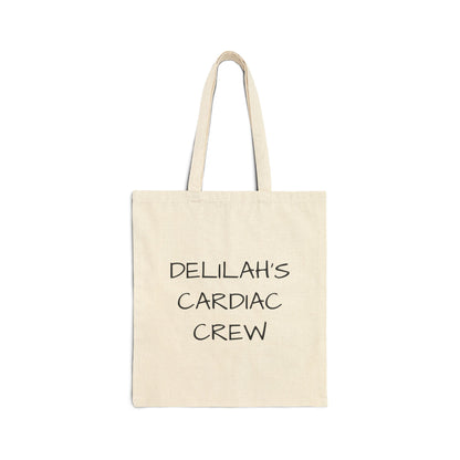 Custom Name 'Delilah's Cardiac Crew' Canvas Tote Bag
