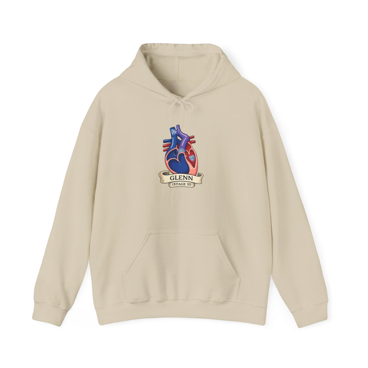 Anatomical Heart Hoodie — 'GLENN' Banner Vintage Tattoo Sweatshirt