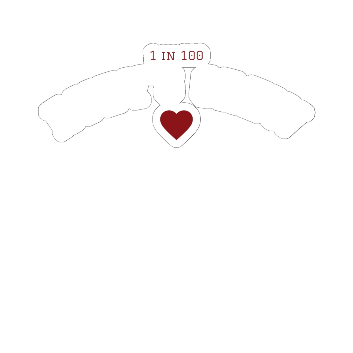 Ruby’s Crew Sticker — '1 in 100' Heart Kiss-Cut Sticker