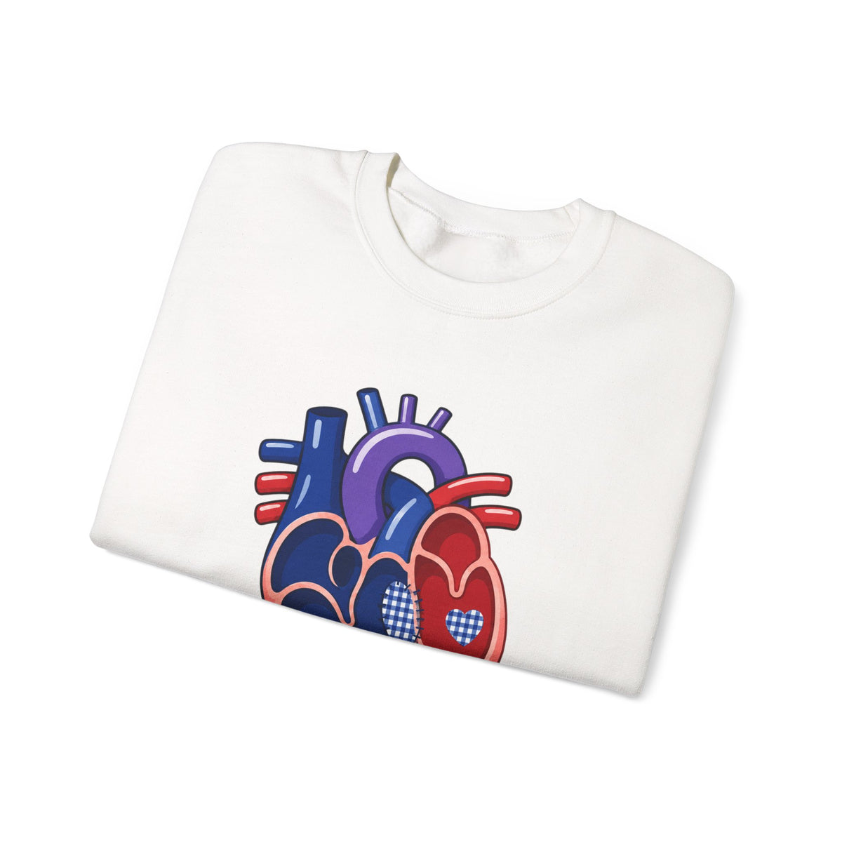 ASD Repair Heart Crewneck Sweatshirt — Autism Support Anatomical Heart Design
