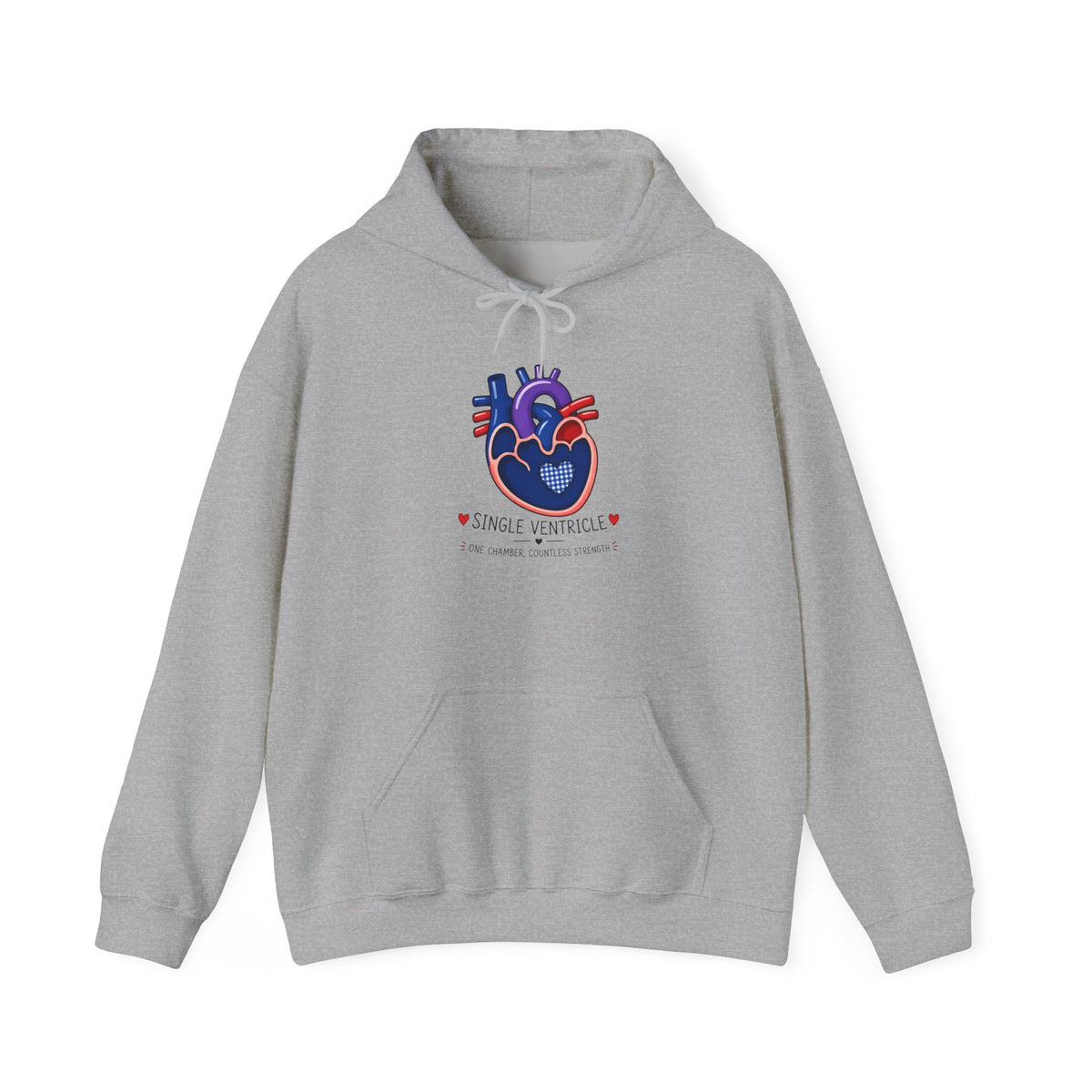 Heart Anatomy Hoodie — King of Hearts Heartbeat Graphic Sweatshirt