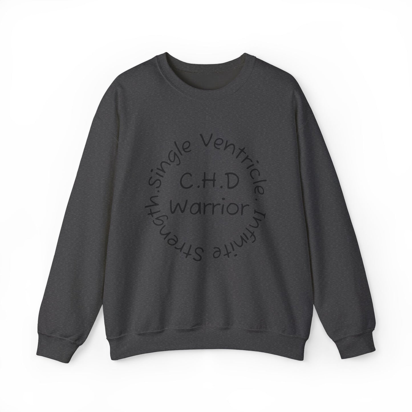 CHD Warrior Crewneck Sweatshirt — Single Ventricle, Tiny & Strong Circulation Awareness