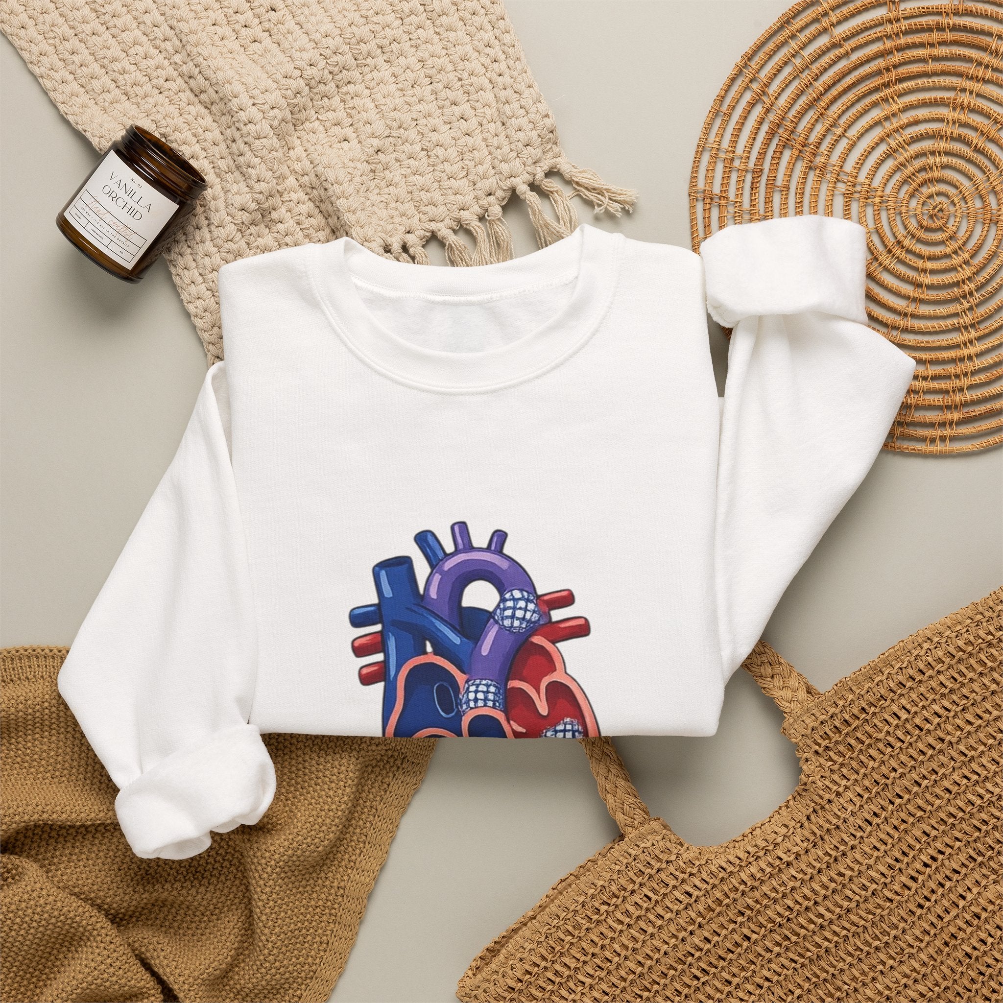 Crewneck Sweatshirt — Norwood Stage D Anatomical Heart Design
