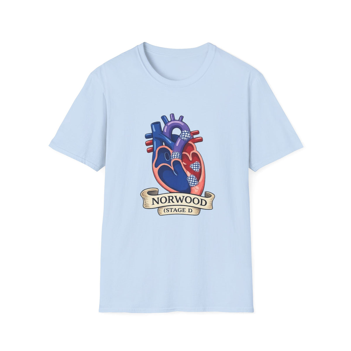Anatomical Heart T-Shirt — Norwood Stage II Cardiology Design