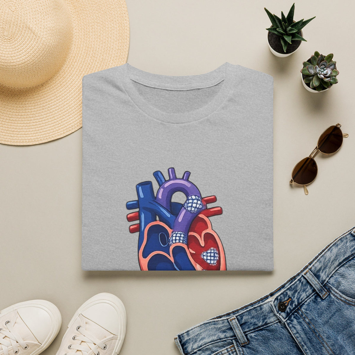 Anatomical Heart T-Shirt — Norwood Stage II Cardiology Design