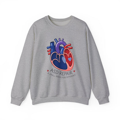 ASD Repair Heart Crewneck Sweatshirt — Autism Support Anatomical Heart Design