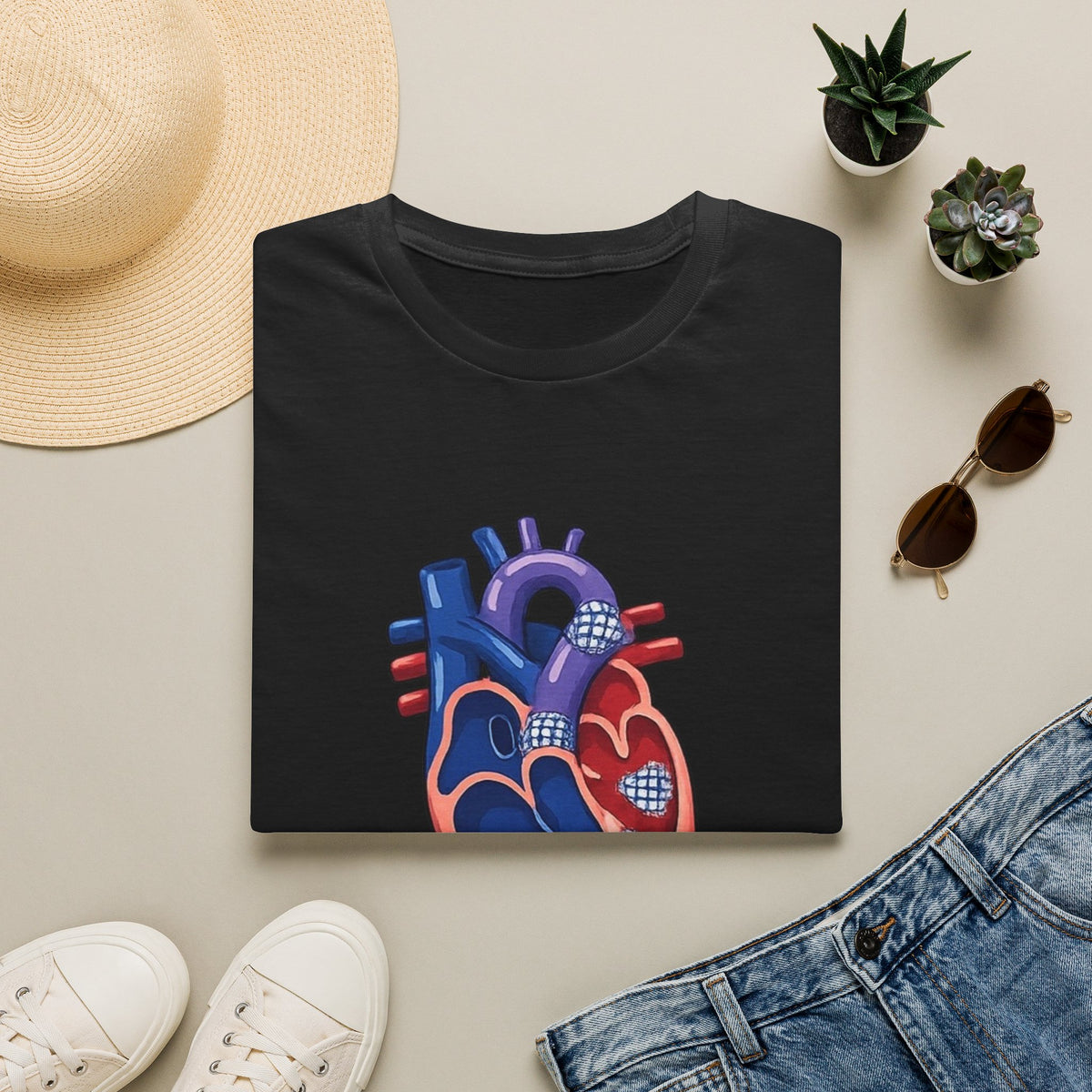 Anatomical Heart T-Shirt — Norwood Stage II Cardiology Design
