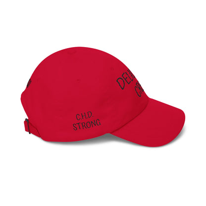 Delilah's Crew Embroidered Dad Cap — Personalized White Baseball Hat ("1 in 100" Back)