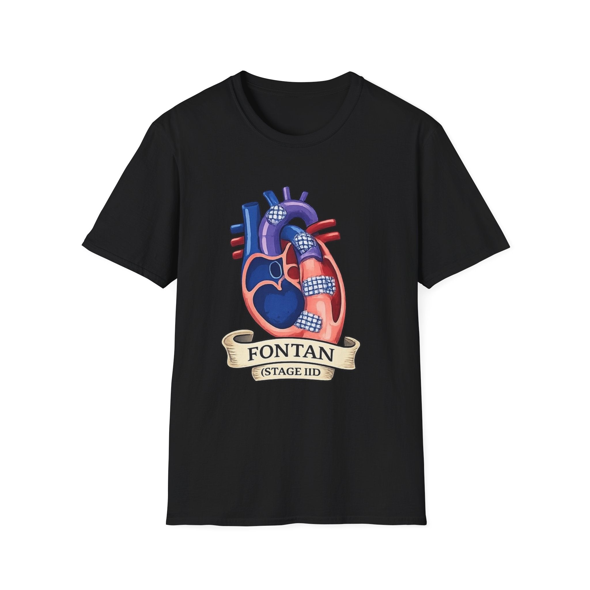 Anatomical Heart T-Shirt — 'FONTAN (Stage I/II)' Medical Illustration Tee