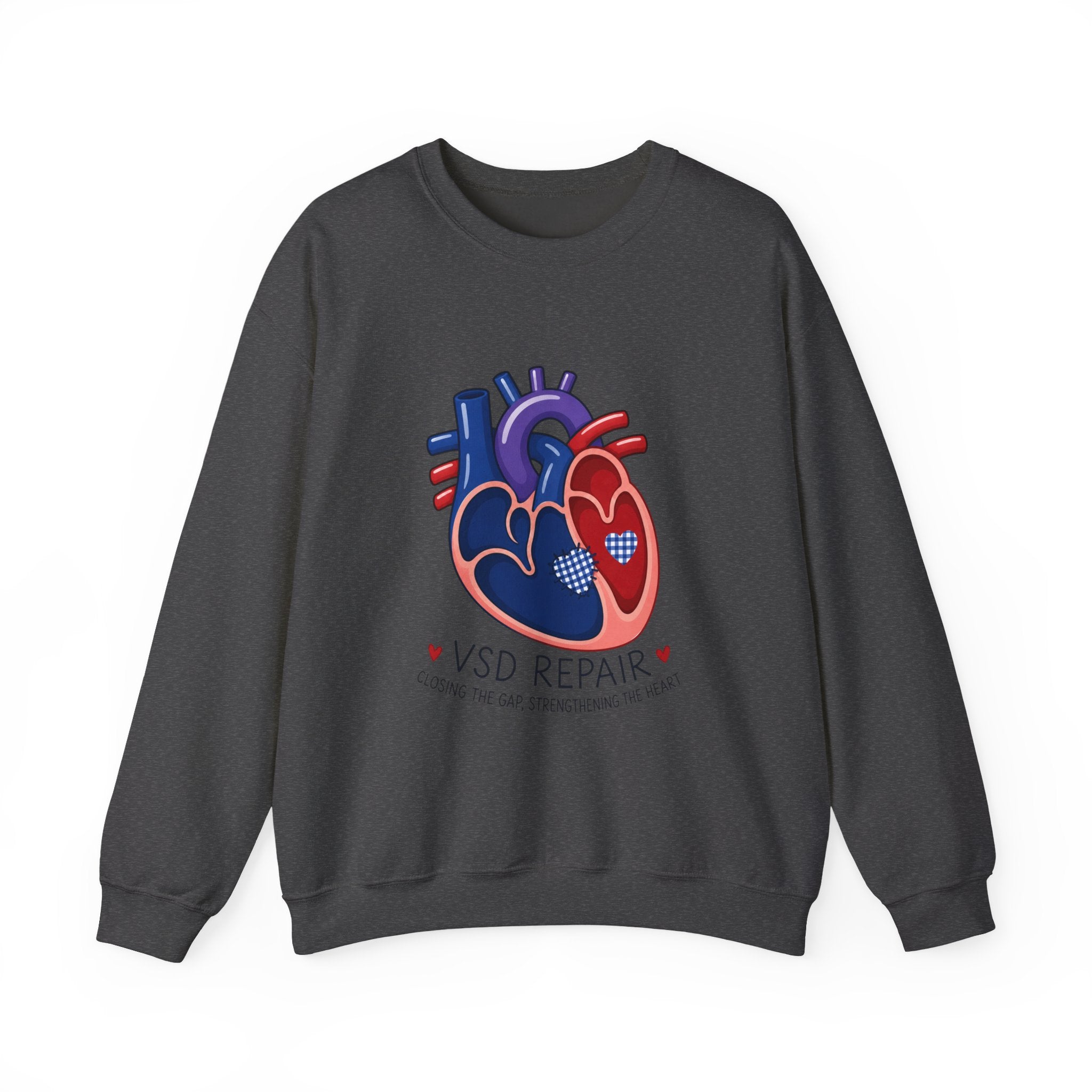 VSD Repair Heart Crewneck Sweatshirt — Congenital Heart Defect Awareness