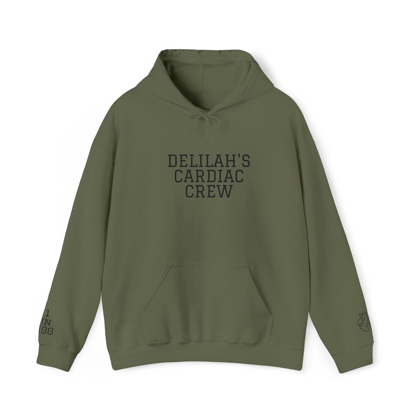 Delilah’s Cardiac Crew Hoodie — Personalized Heart Health Awareness Pullover