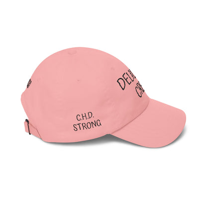 Delilah's Crew Embroidered Dad Cap — Personalized White Baseball Hat ("1 in 100" Back)