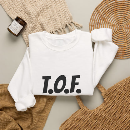 T.O.F. Tough Crewneck Sweatshirt — Minimal Heart Graphic