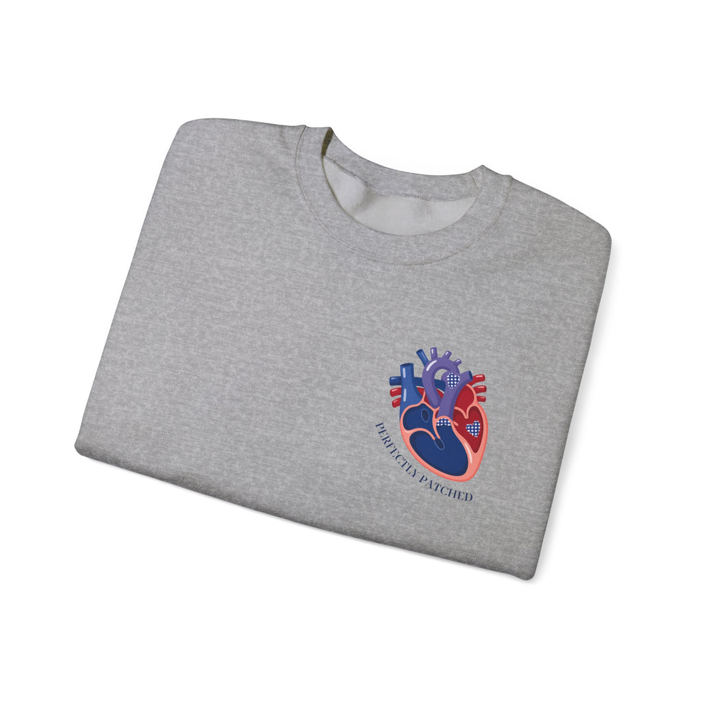 Anatomical Heart Crewneck Sweatshirt — Red & Blue Heart Design