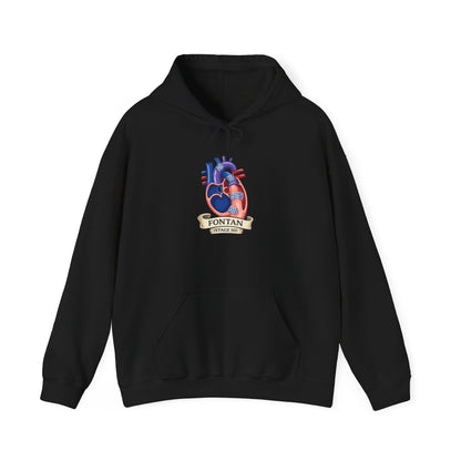 Anatomical Heart Hoodie — 'Fountain of Love' Graphic Pullover