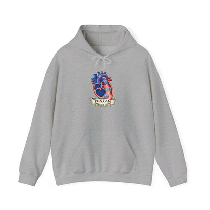 Anatomical Heart Hoodie — 'Fountain of Love' Graphic Pullover