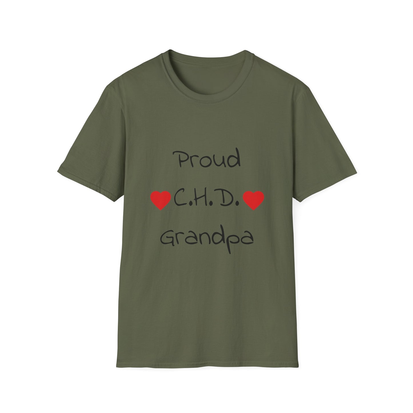 Proud C.H.D. T‑Shirt — Heart Support Shirt for CHD Awareness (Grandpa)