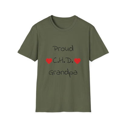 Proud C.H.D. T‑Shirt — Heart Support Shirt for CHD Awareness (Grandpa)