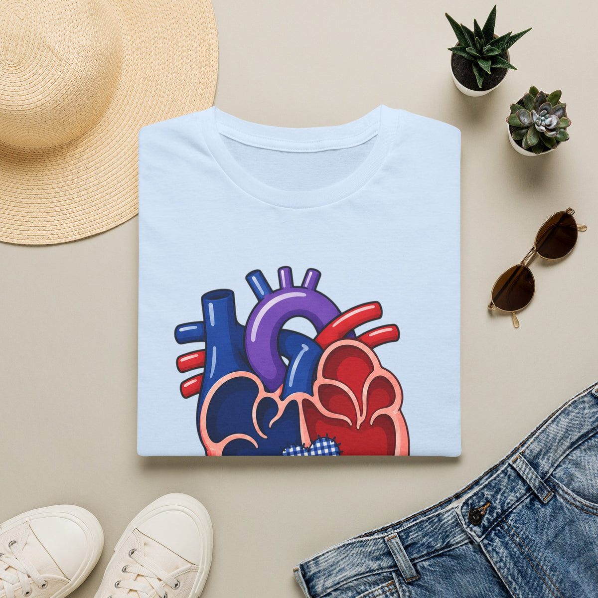 Heart Anatomy T-Shirt — Colorful Anatomical Heart 'Bivent' Design (Medical/Nurse Gift)