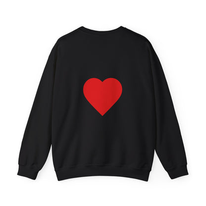 Crewneck Sweatshirt — "My Superhero Has a Heart Scar" Heart Back Design