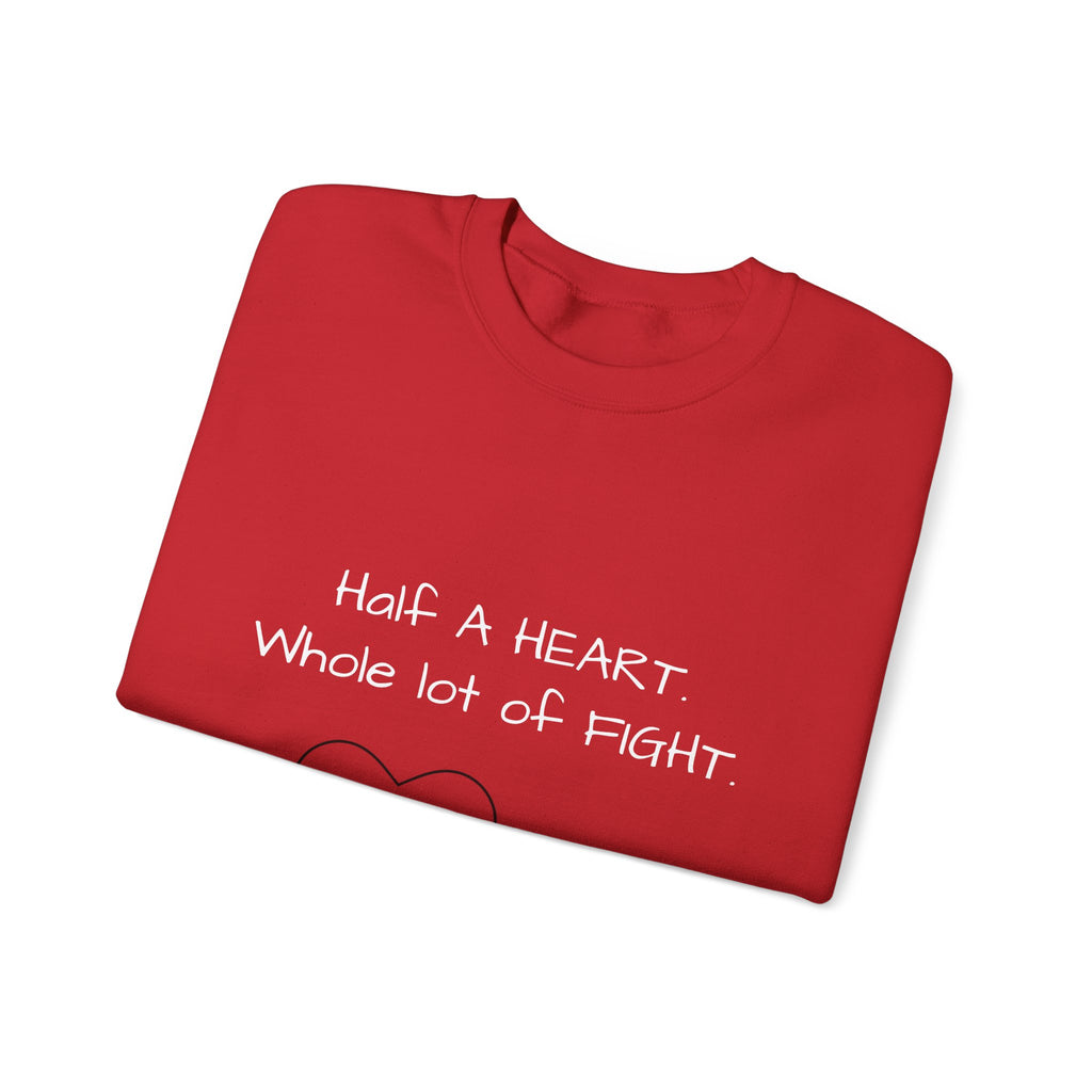 Half a Heart Crewneck Sweatshirt — HLHS awareness