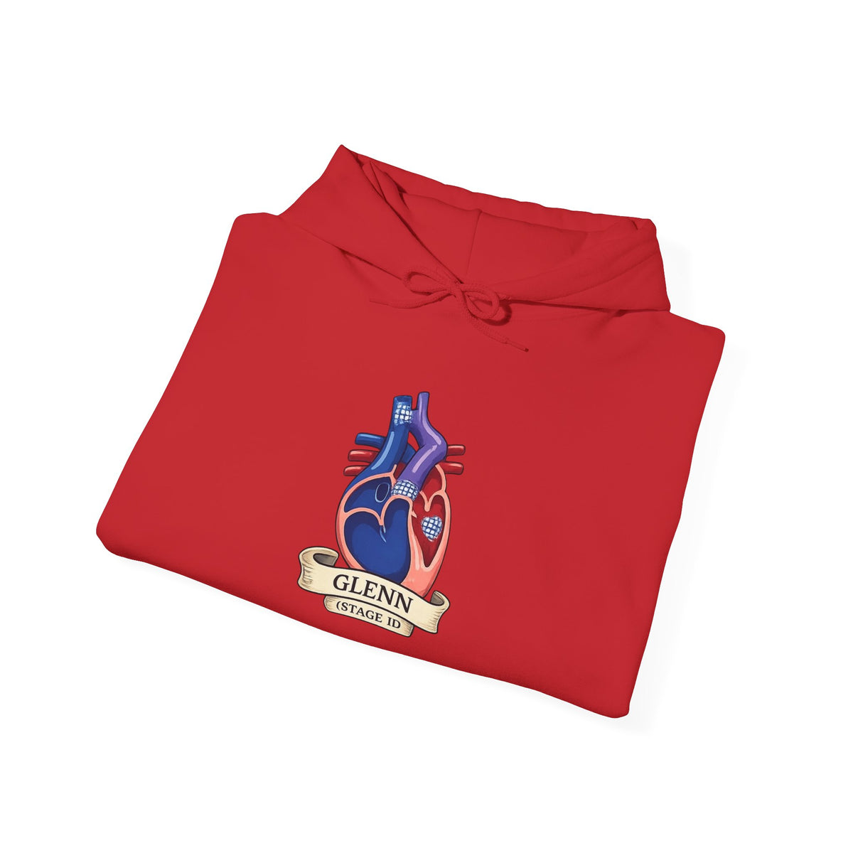 Anatomical Heart Hoodie — 'GLENN' Banner Vintage Tattoo Sweatshirt