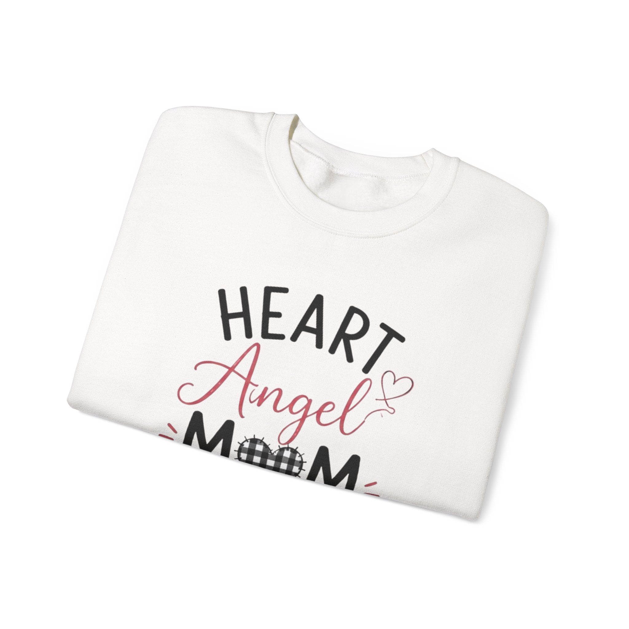 Sweatshirt — "Heart Angel Mom" Memorial Crewneck for Grieving Mothers