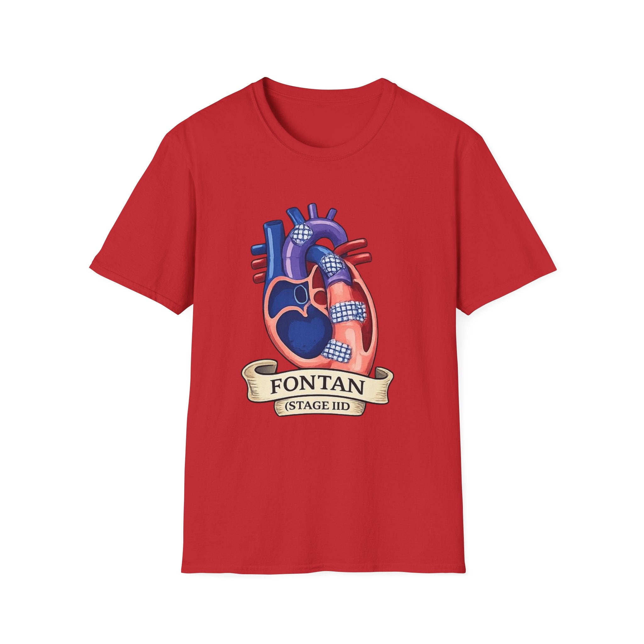 Anatomical Heart T-Shirt — 'FONTAN (Stage I/II)' Medical Illustration Tee