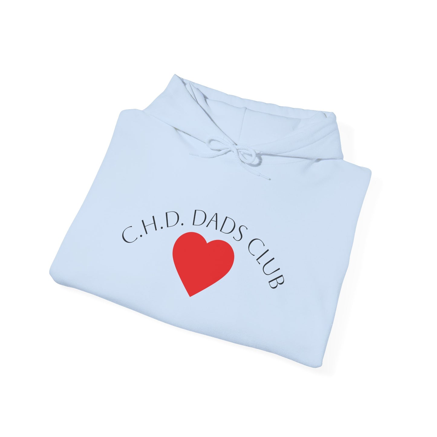 CHD Dads Club Hoodie — Minimal Heart Pullover for New & Expecting Fathers