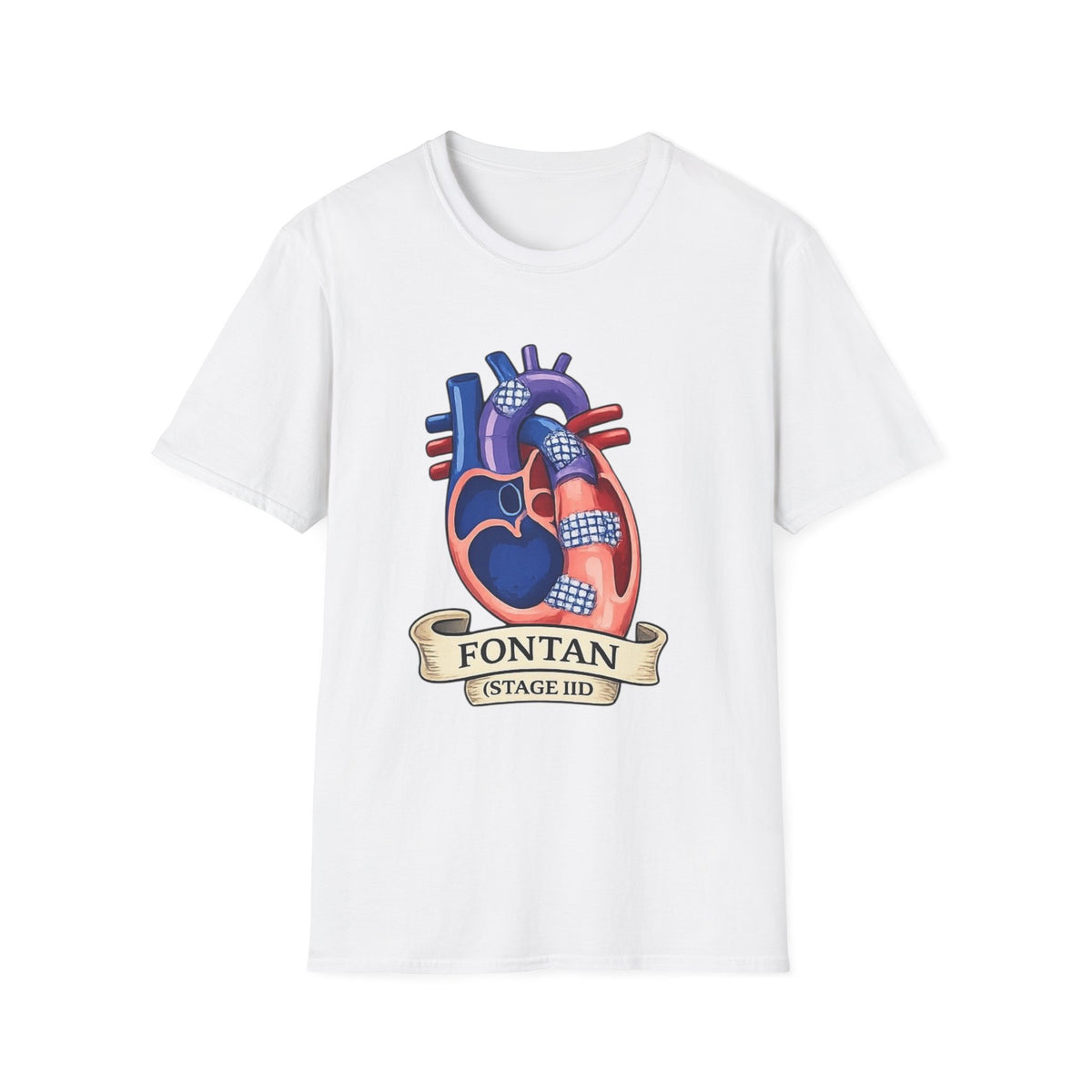 Anatomical Heart T-Shirt — 'FONTAN (Stage I/II)' Medical Illustration Tee