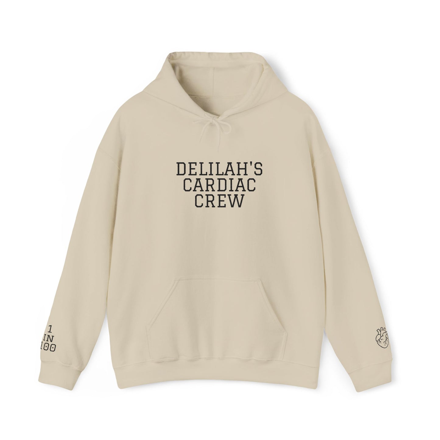 Delilah’s Cardiac Crew Hoodie — Personalized Heart Health Awareness Pullover