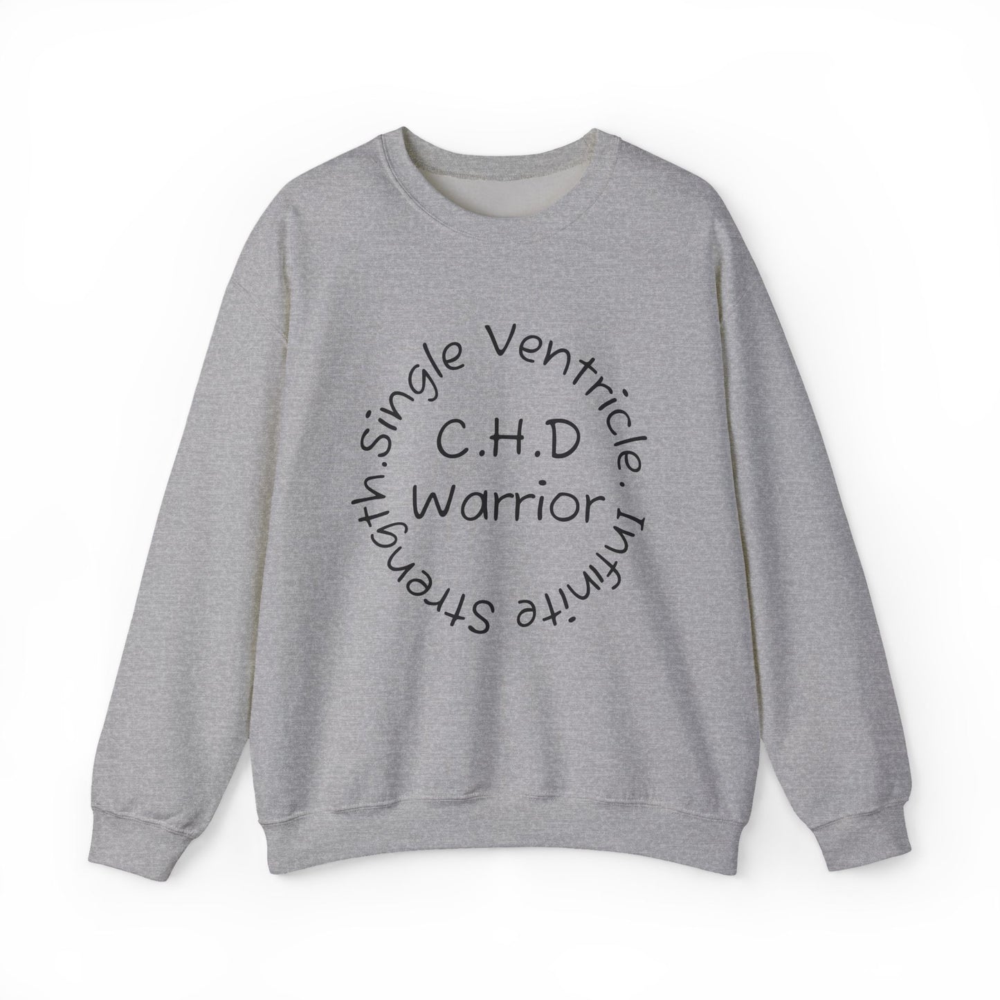 CHD Warrior Crewneck Sweatshirt — Single Ventricle, Tiny & Strong Circulation Awareness