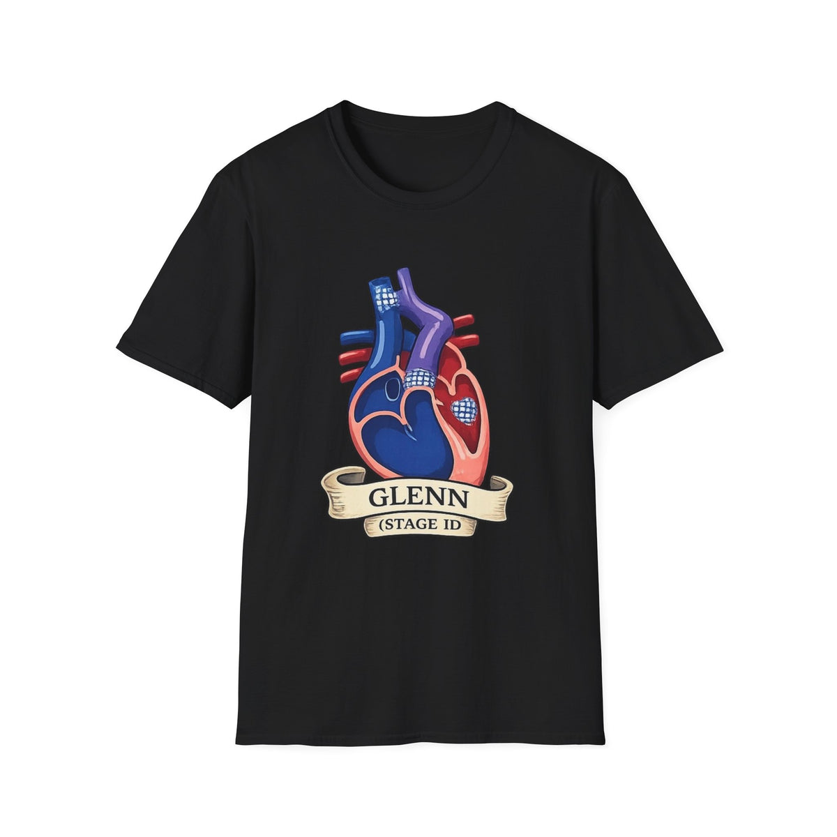 Anatomical Heart T-Shirt — Personalized "Glenn (Stage II)" Medical Art Tee