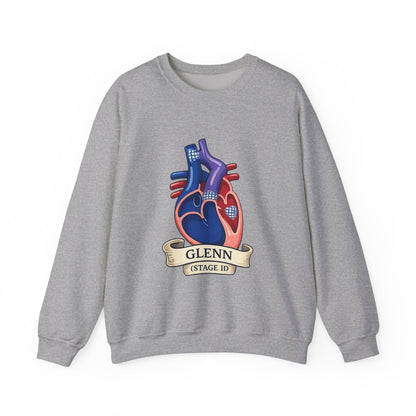 Heart Guitar Crewneck Sweatshirt — Personalized "GLENN (STAGE ID)" Musician Design