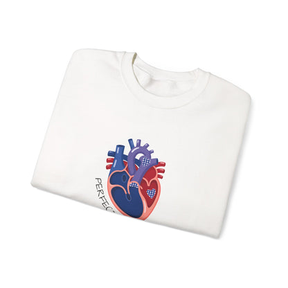 Crewneck Sweatshirt — 'Perfectly Patched' Anatomical Heart Graphic