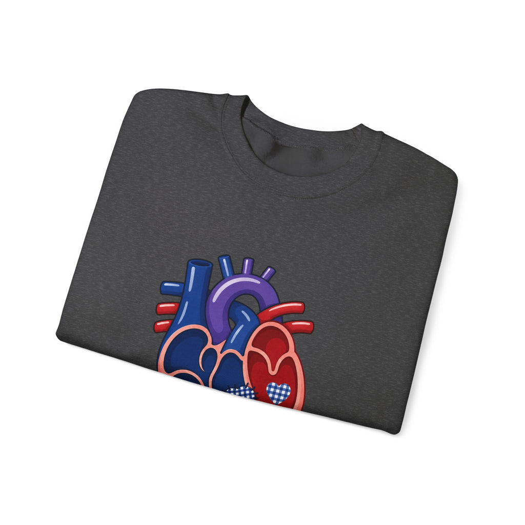 VSD Repair Heart Crewneck Sweatshirt — Congenital Heart Defect Awareness