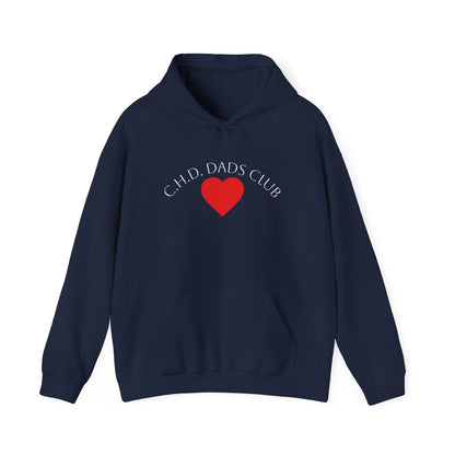CHD Dads Club Hoodie — Minimal Heart Pullover for New & Expecting Fathers