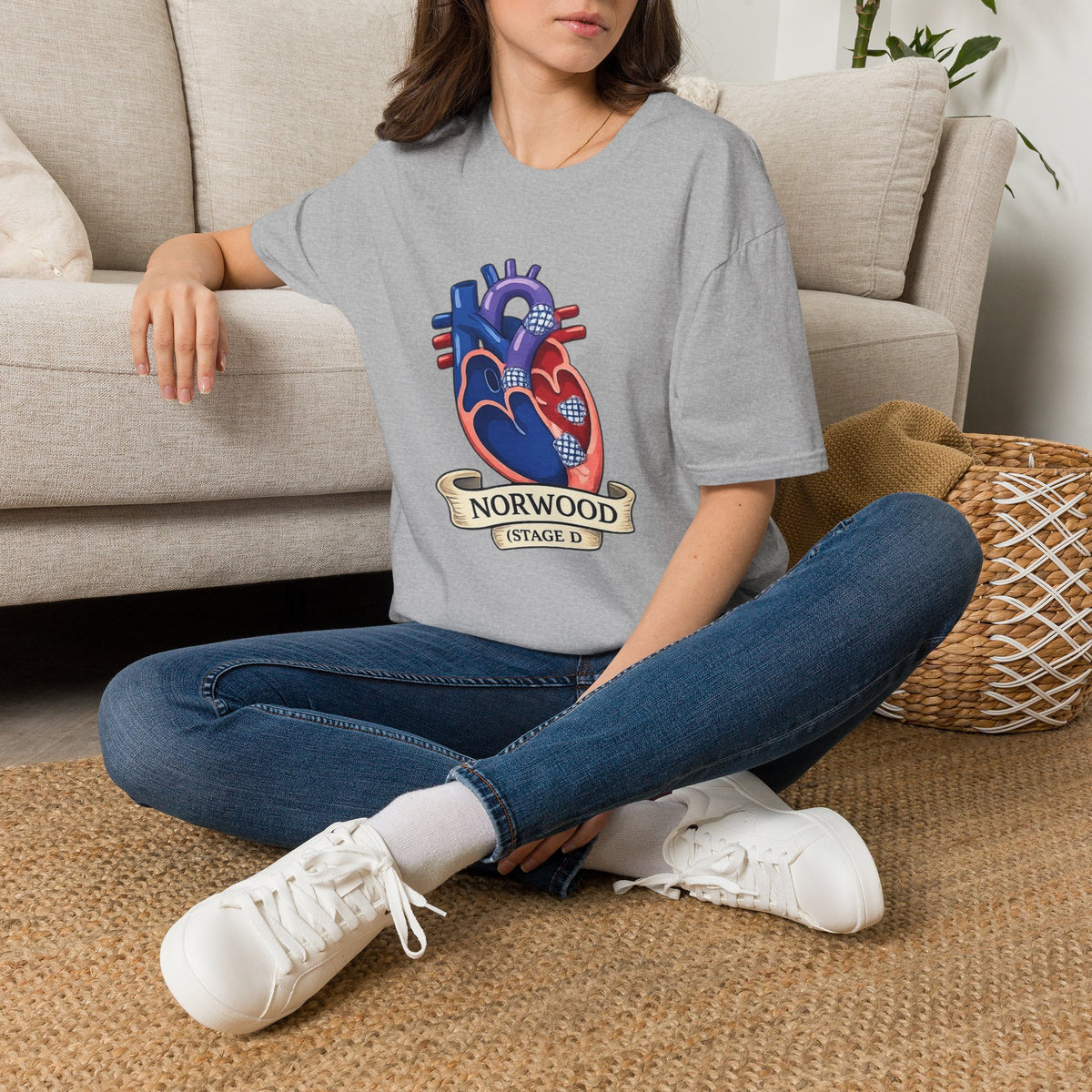 Anatomical Heart T-Shirt — Norwood Stage II Cardiology Design