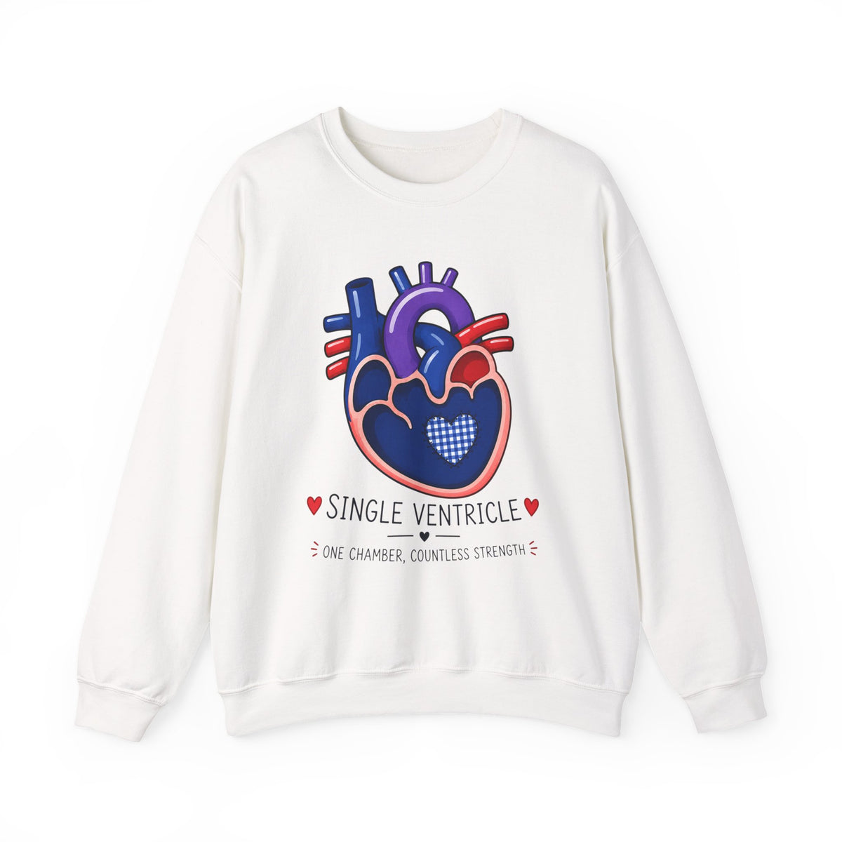 Single Ventricle Crewneck Sweatshirt — Congenital Heart Awareness Pullover