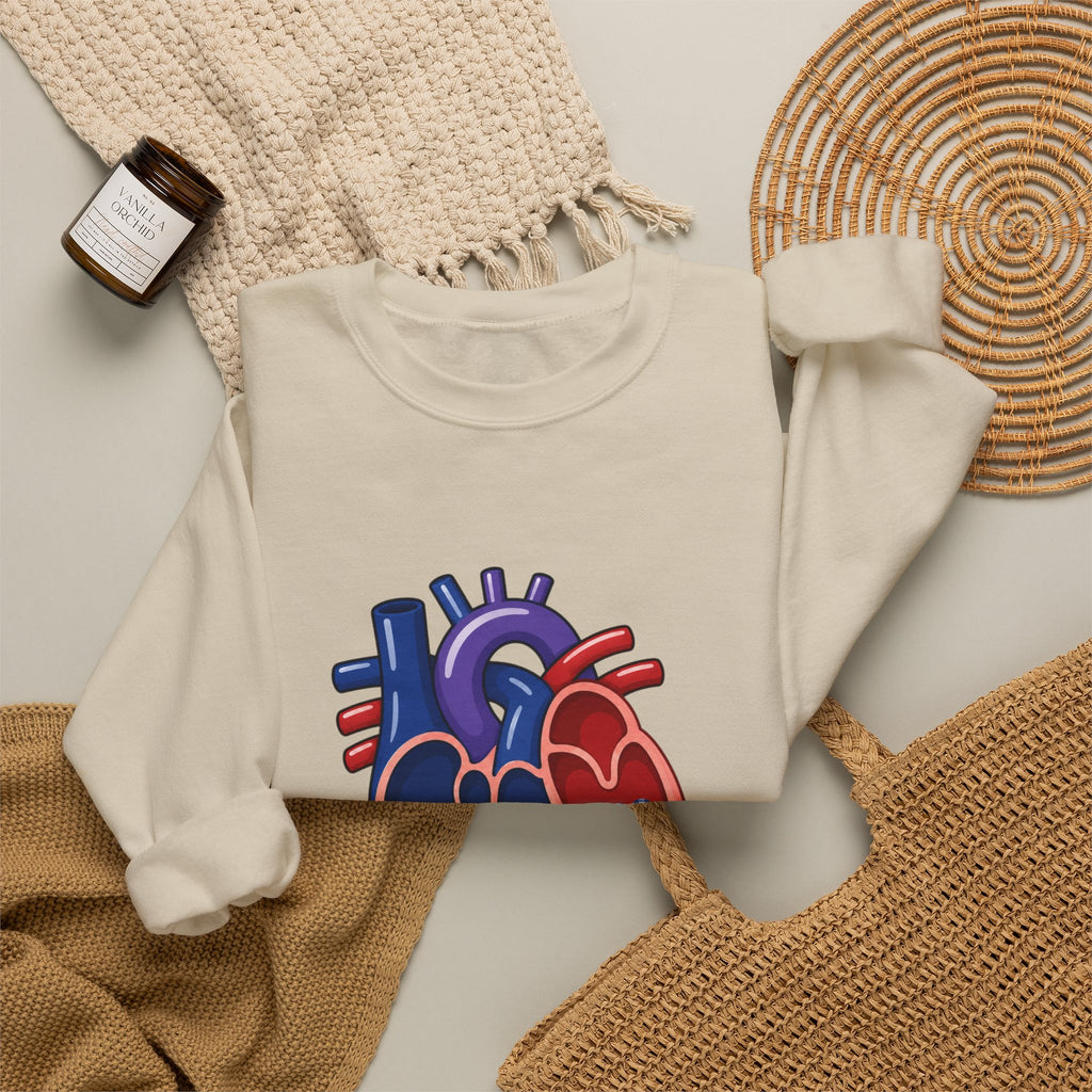 VSD Repair Heart Crewneck Sweatshirt — Congenital Heart Defect Awareness