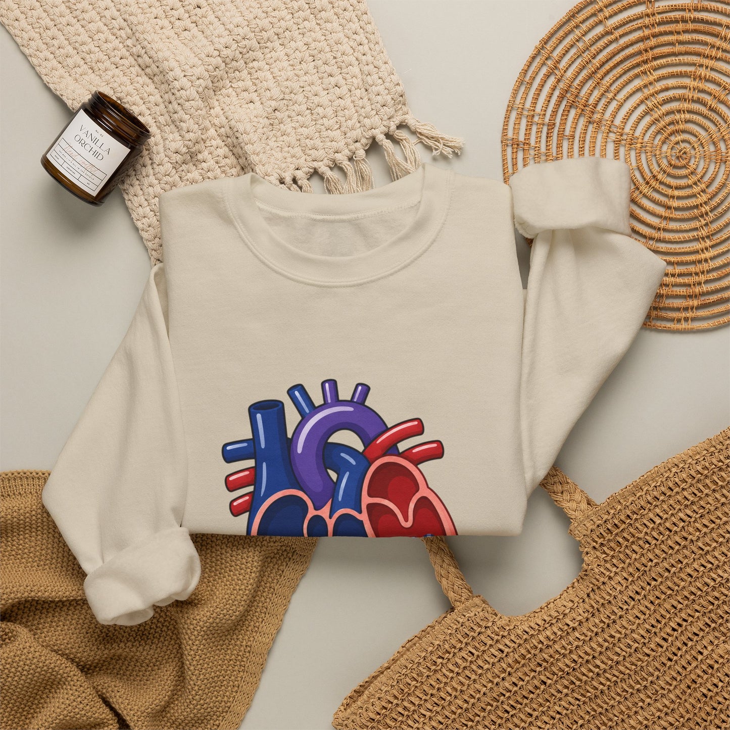 VSD Repair Heart Crewneck Sweatshirt — Congenital Heart Defect Awareness