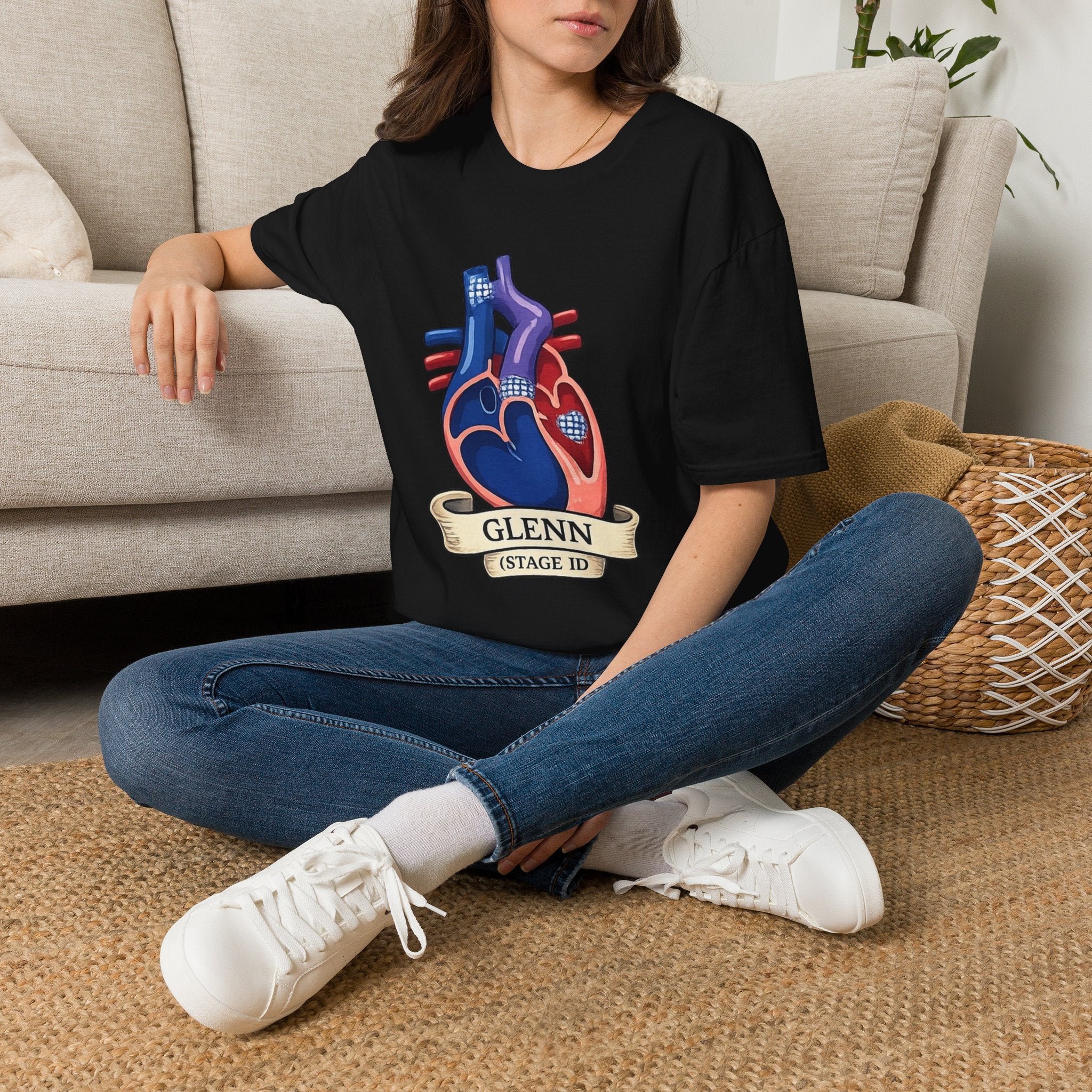 Anatomical Heart T-Shirt — Personalized "Glenn (Stage II)" Medical Art Tee