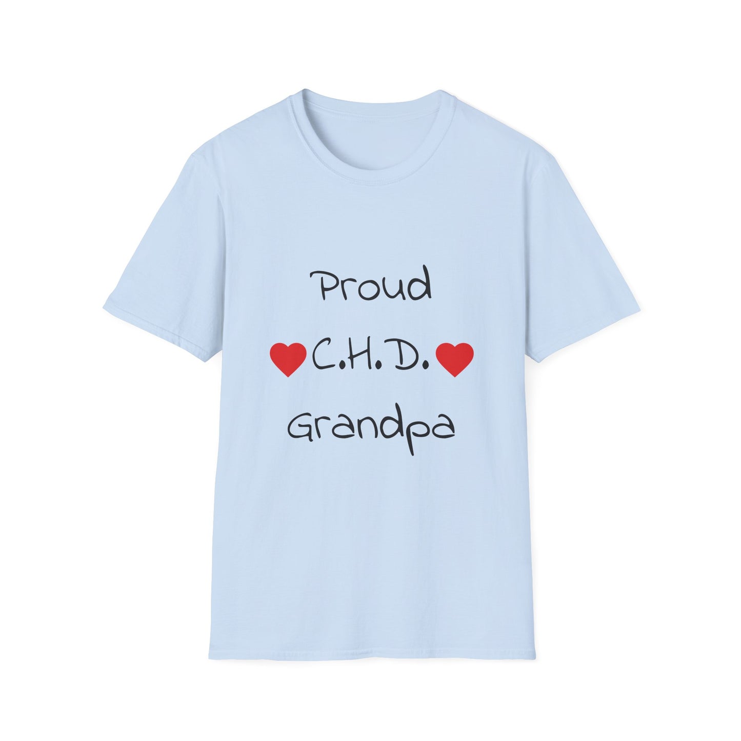 Proud C.H.D. T‑Shirt — Heart Support Shirt for CHD Awareness (Grandpa)