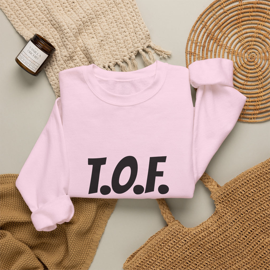 T.O.F. Tough Crewneck Sweatshirt — Minimal Heart Graphic